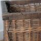 Wicker basket and wood