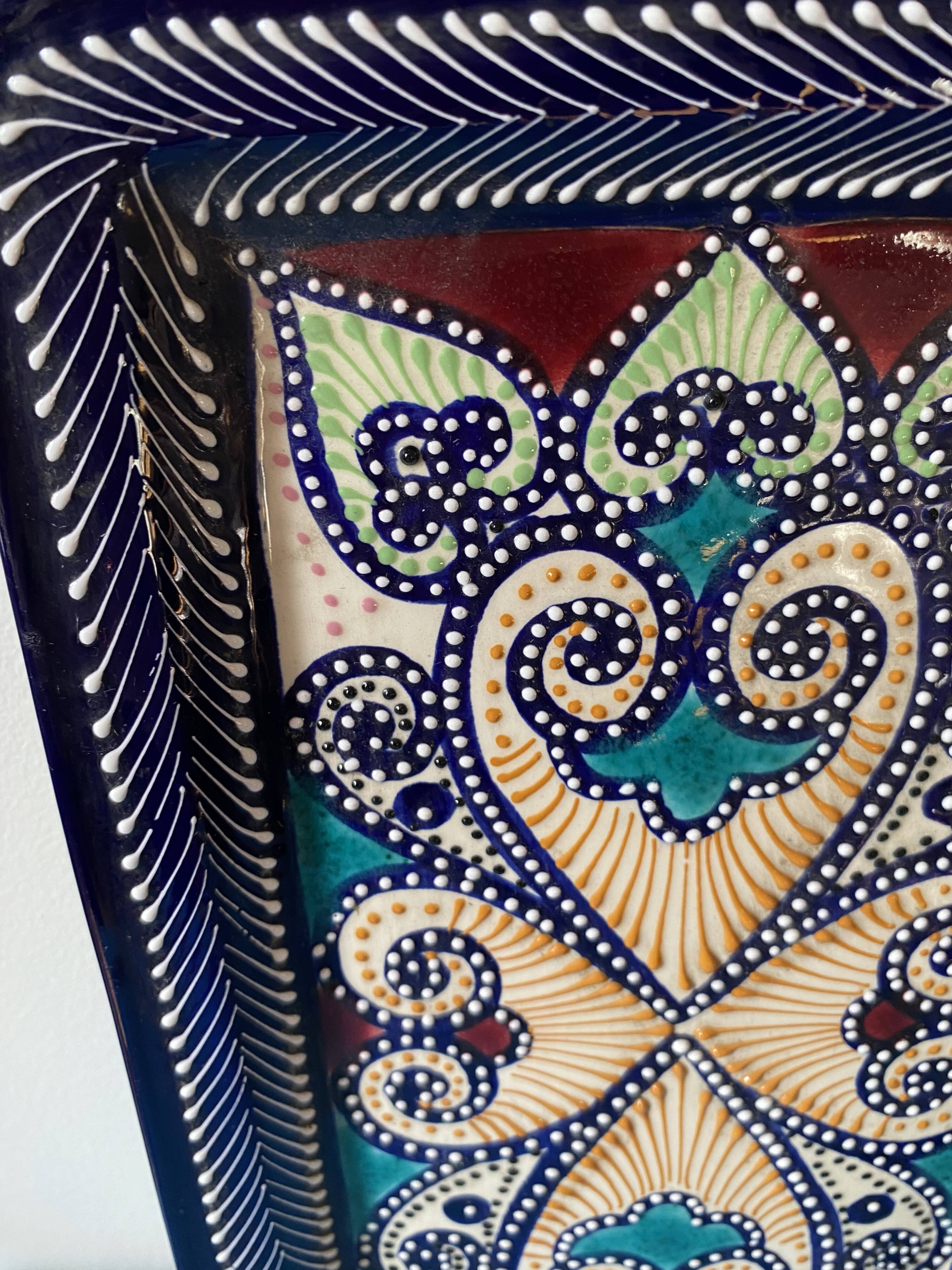 Ceramic plate Quimper signed HB