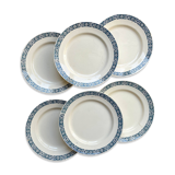 6 Flat plates Terre de fer Longchamp model René Made in France