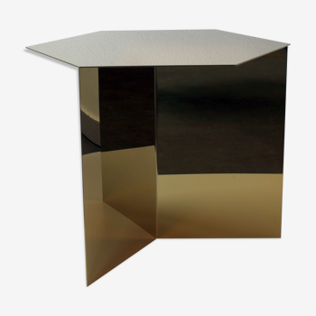 Slit golden brass table by Hay