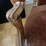 Voltaire armchair in cognac velvet