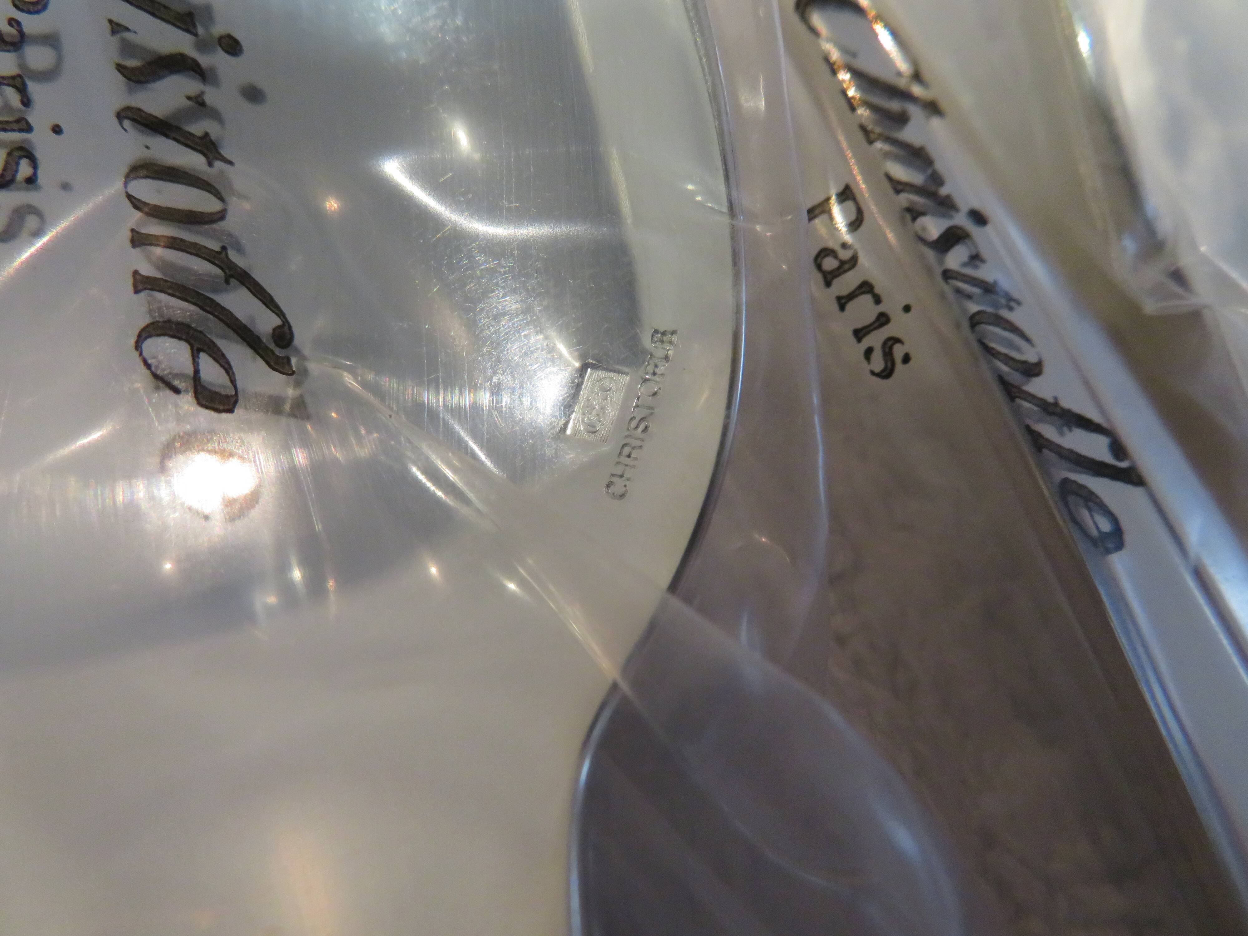 6 silver-plated soup spoons by Christofle Atlantide in blister pack