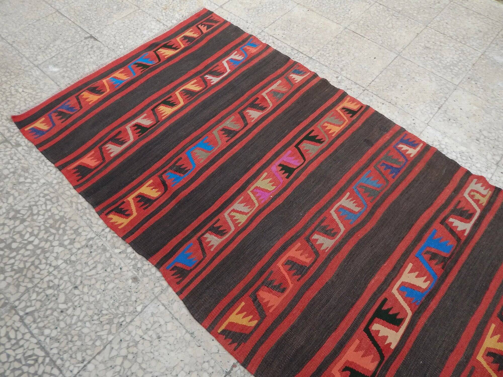 Vintage Turkish hallway rug 107x289 cm