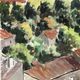 Painting / watercolor landscape of Provence signed Jean Ordonneaud 1983