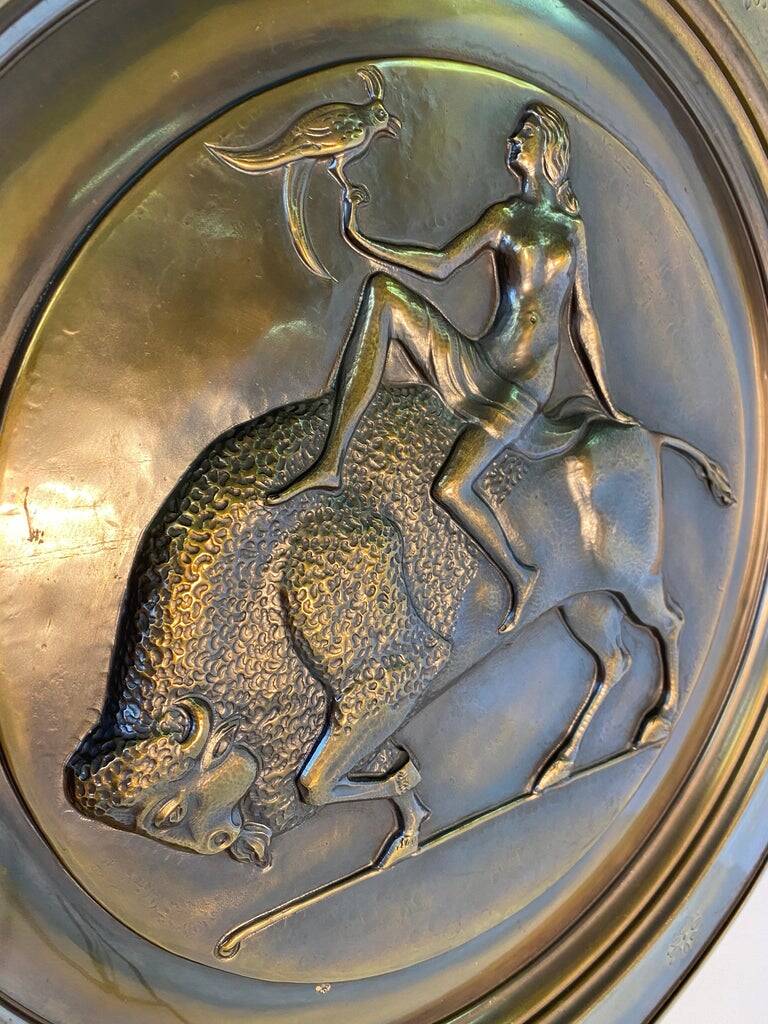Pair of Italian Art Deco Brass Plate, 1940s