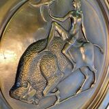 Pair of Italian Art Deco Brass Plate, 1940s