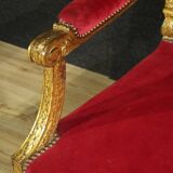 Antique French red velvet sofa from the 19th century