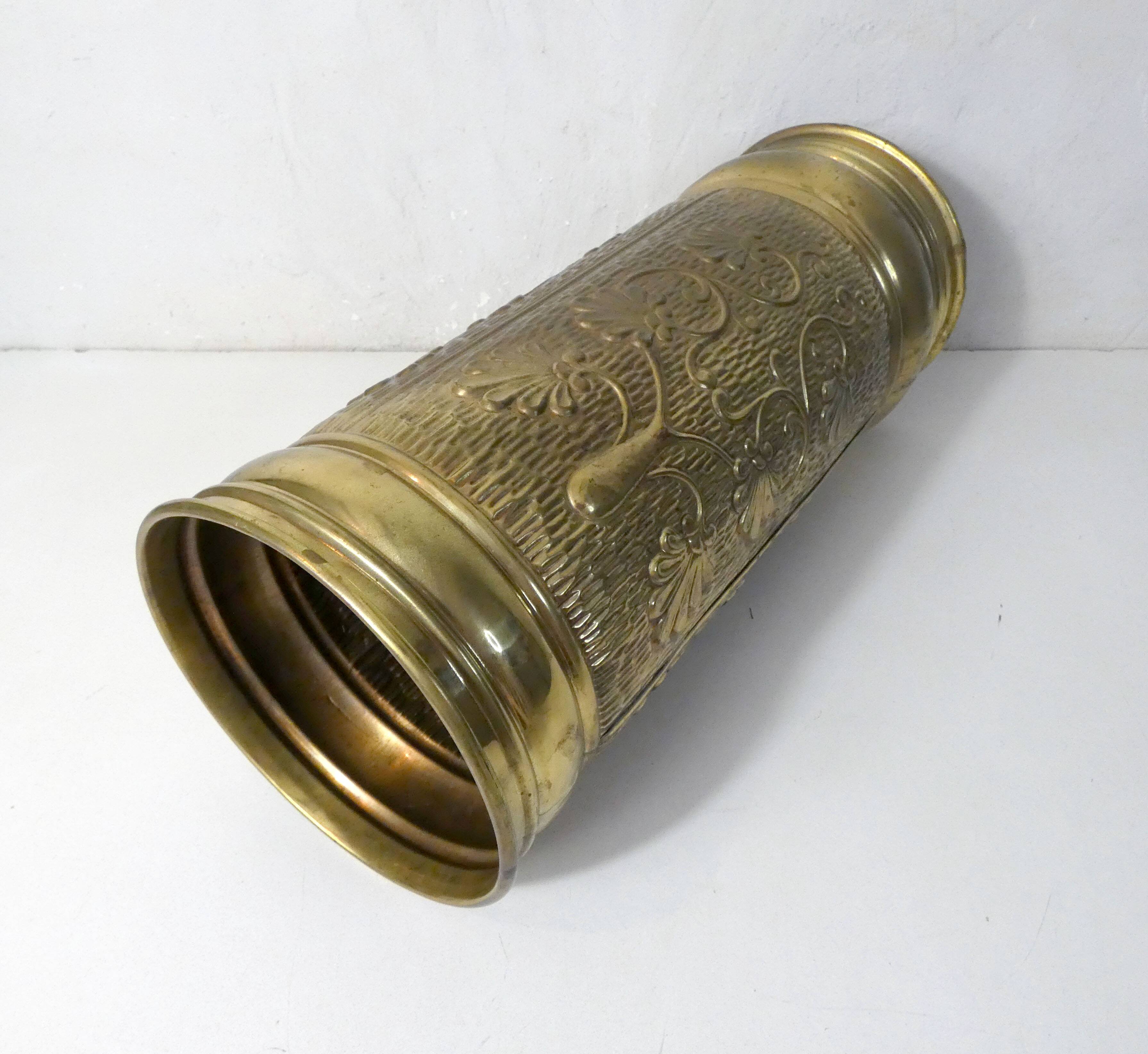 Old brass umbrella stand