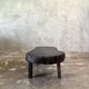 Small old Asian wooden coffee table in Japanese style, kidney-shaped top
