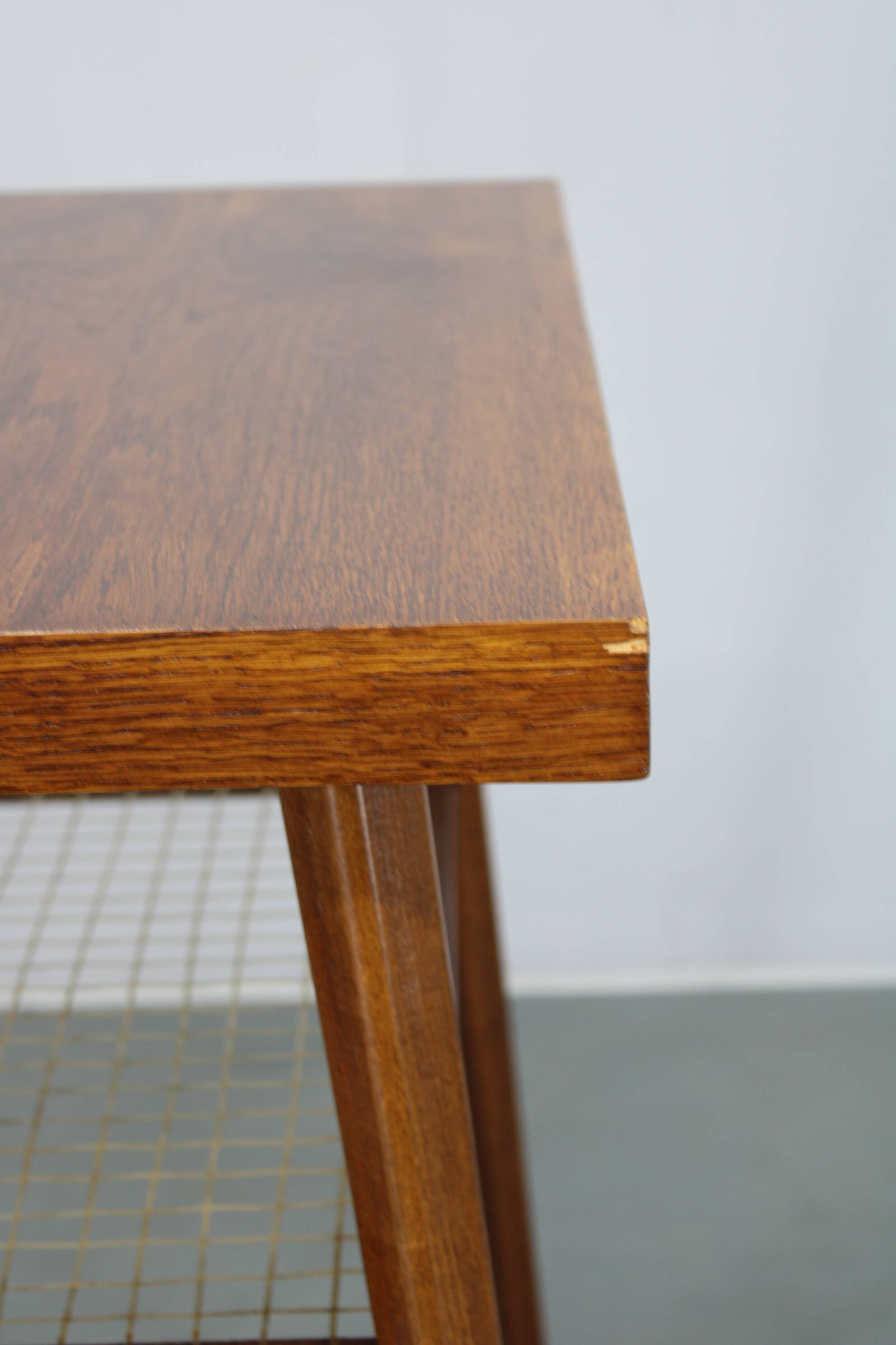 1960s Side Table in Oak Finish , Czechoslovakia