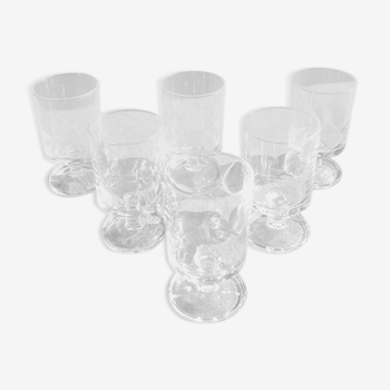 6 anciens verres à pied luminarc transparents h10 cm