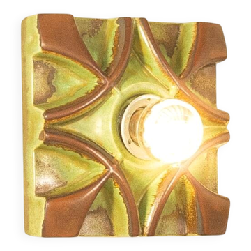 Ceramic wall lamp by Honsel, 1970s, Fat Lava glaze