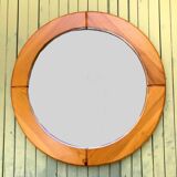 Vintage Scandinavian pine mirror by Glasmaster Markaryd 1970s