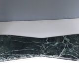 Dining Table by Vittorio Dassi with Oval Black Opaline Glass Top and Marble Base