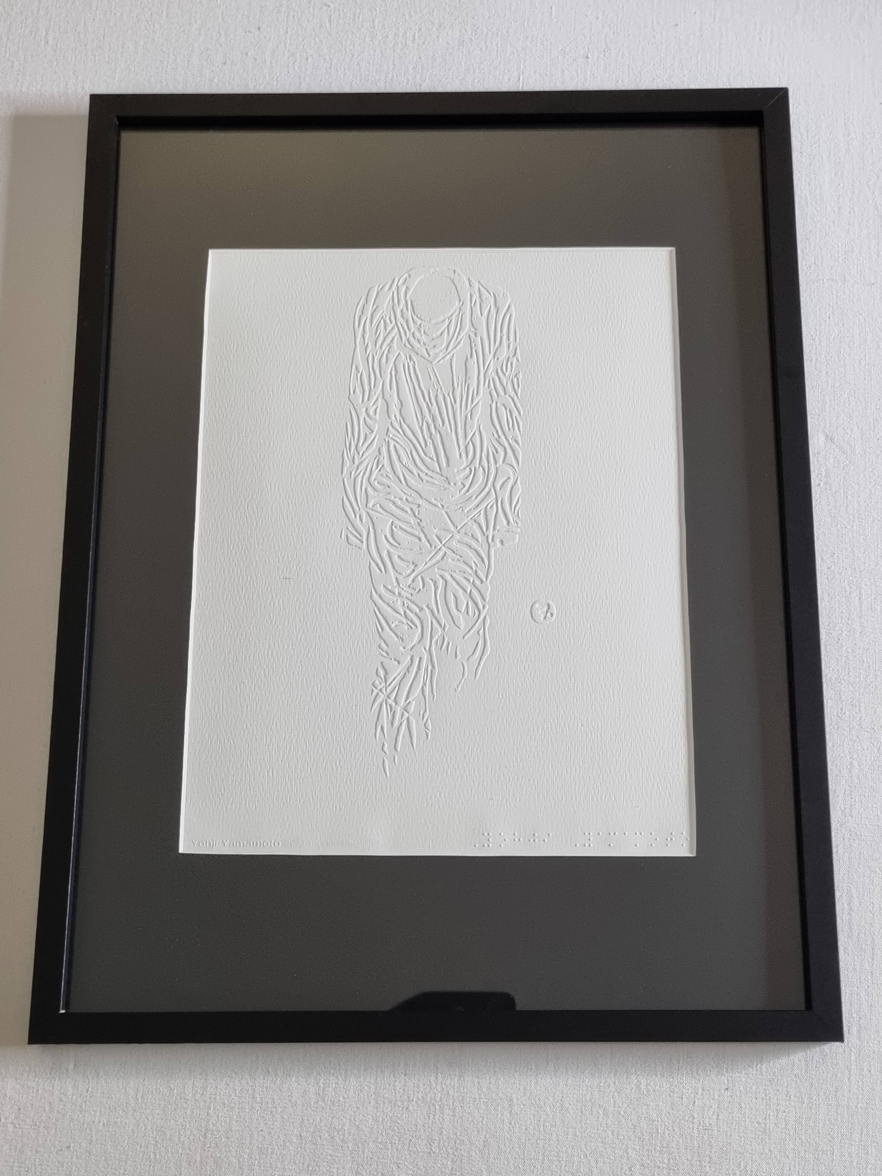 Relief work on paper, Visionaire White 1994, Yohji Yamamoto, 30x40 cm