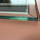 Refurbished vintage coffee table with laminated safety glass