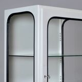 Restored vintage iron and glass medical cabinet, 1970s