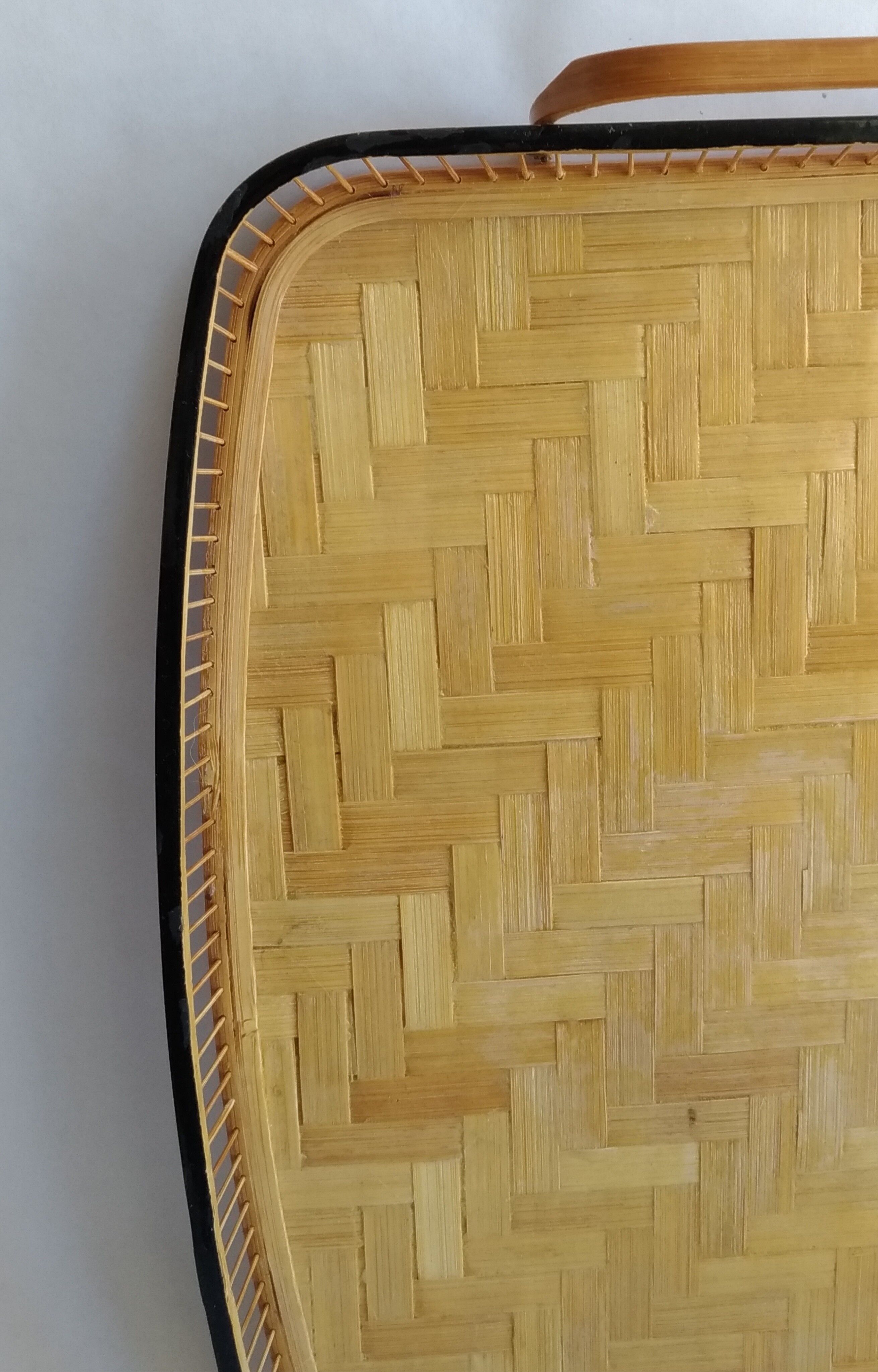 Woven bamboo tray 1960