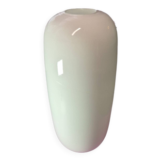 Large white glass vase Herve Gambs Paris – Height 38 cm