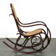 Superbe fauteuil à bascule vintage en bois courbé