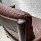 Scandinavian bench in chocolate leather