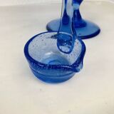 16 sangria serving glasses, Biot blue bubble glass