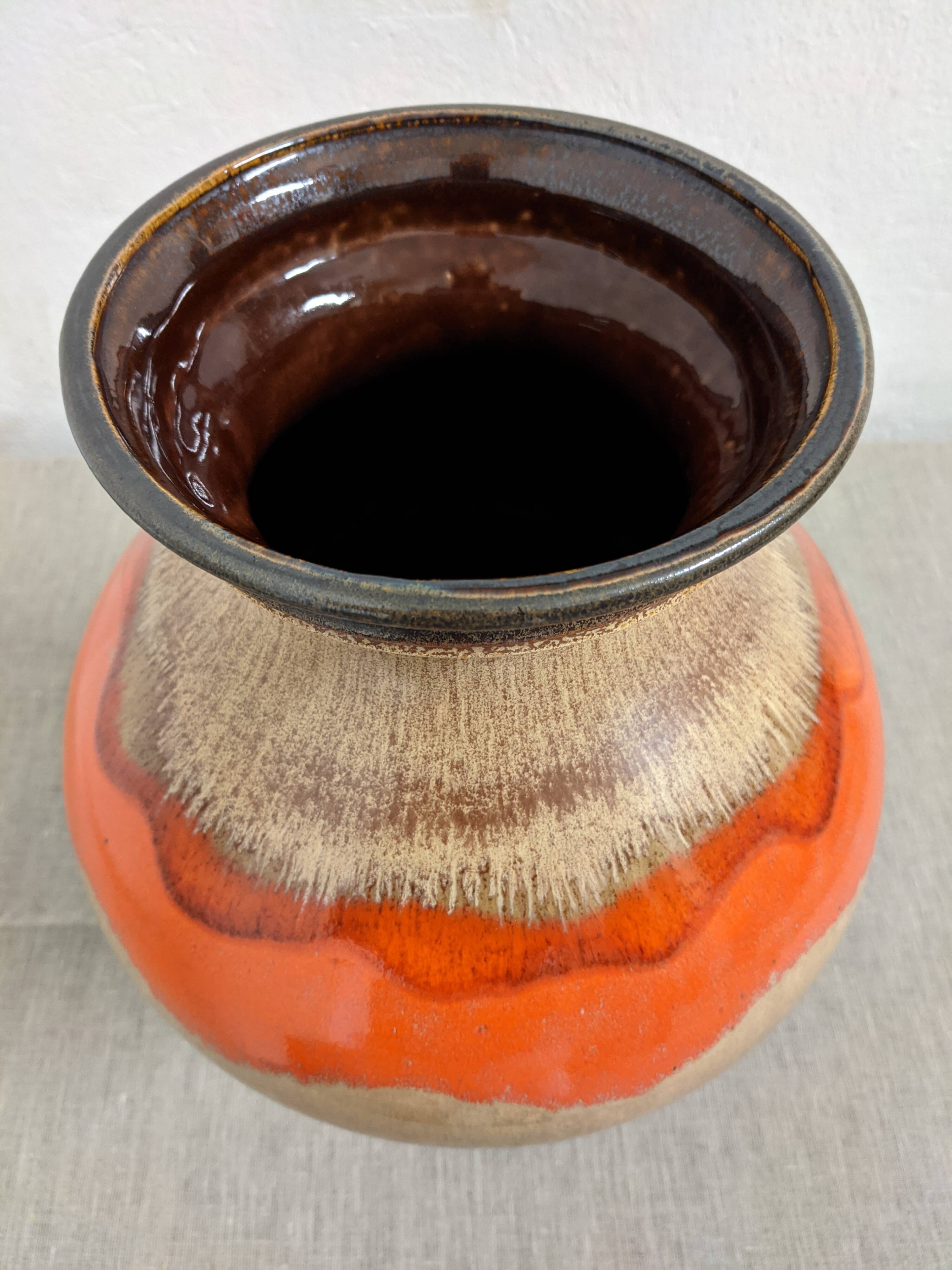XL glazed ceramic vase, West Germany, 1950s/1960s