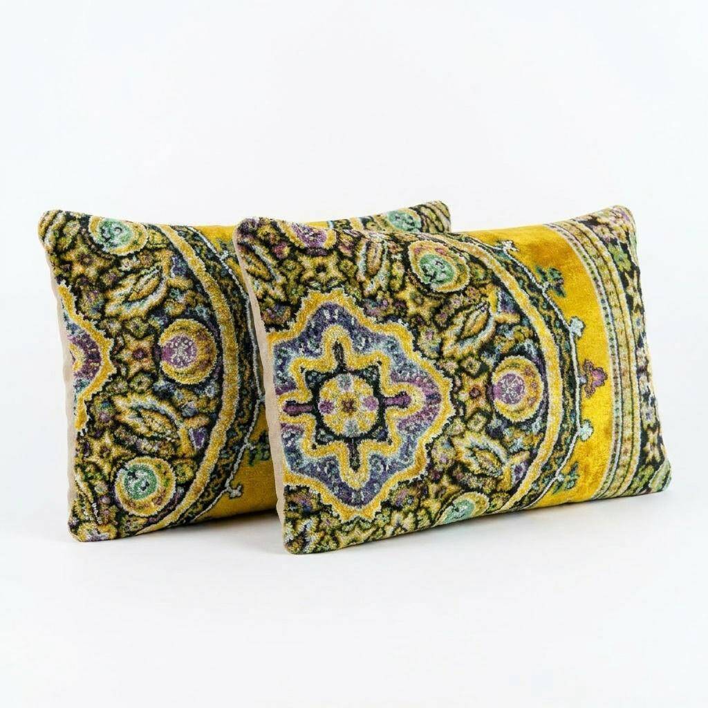 Set of 2 vintage velvet cushion covers 41x61 cm