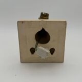 Vintage earthenware wall light, ivory white