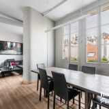 Large industrial style dining table