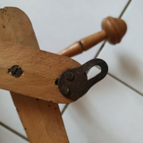 Vintage wooden accordion coat rack 10 hooks