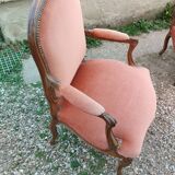 Paire de fauteuils anciens style louis xv