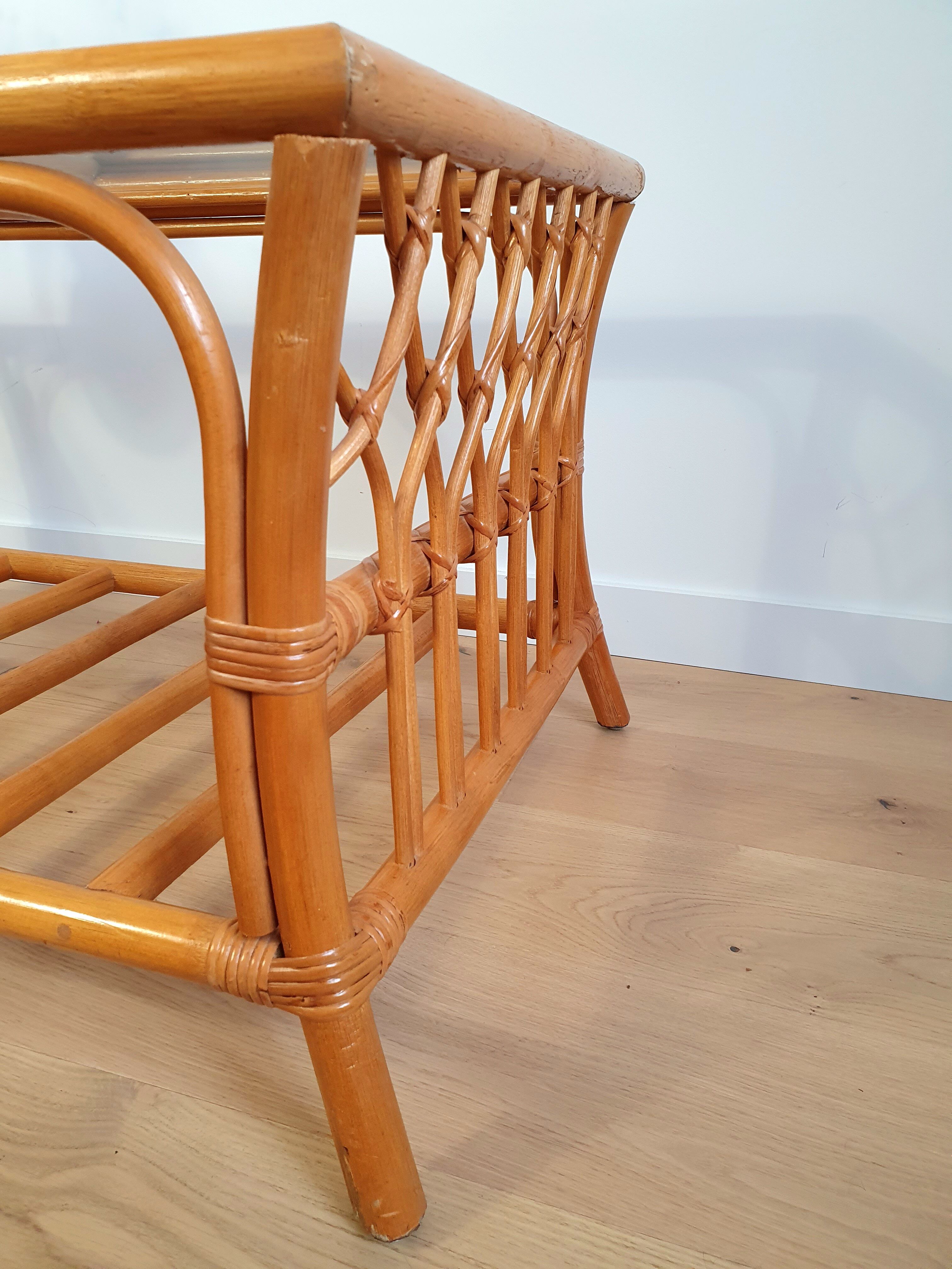 Vintage rattan coffee table
