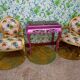 Pair of armchairs Louis XV style printed flower
