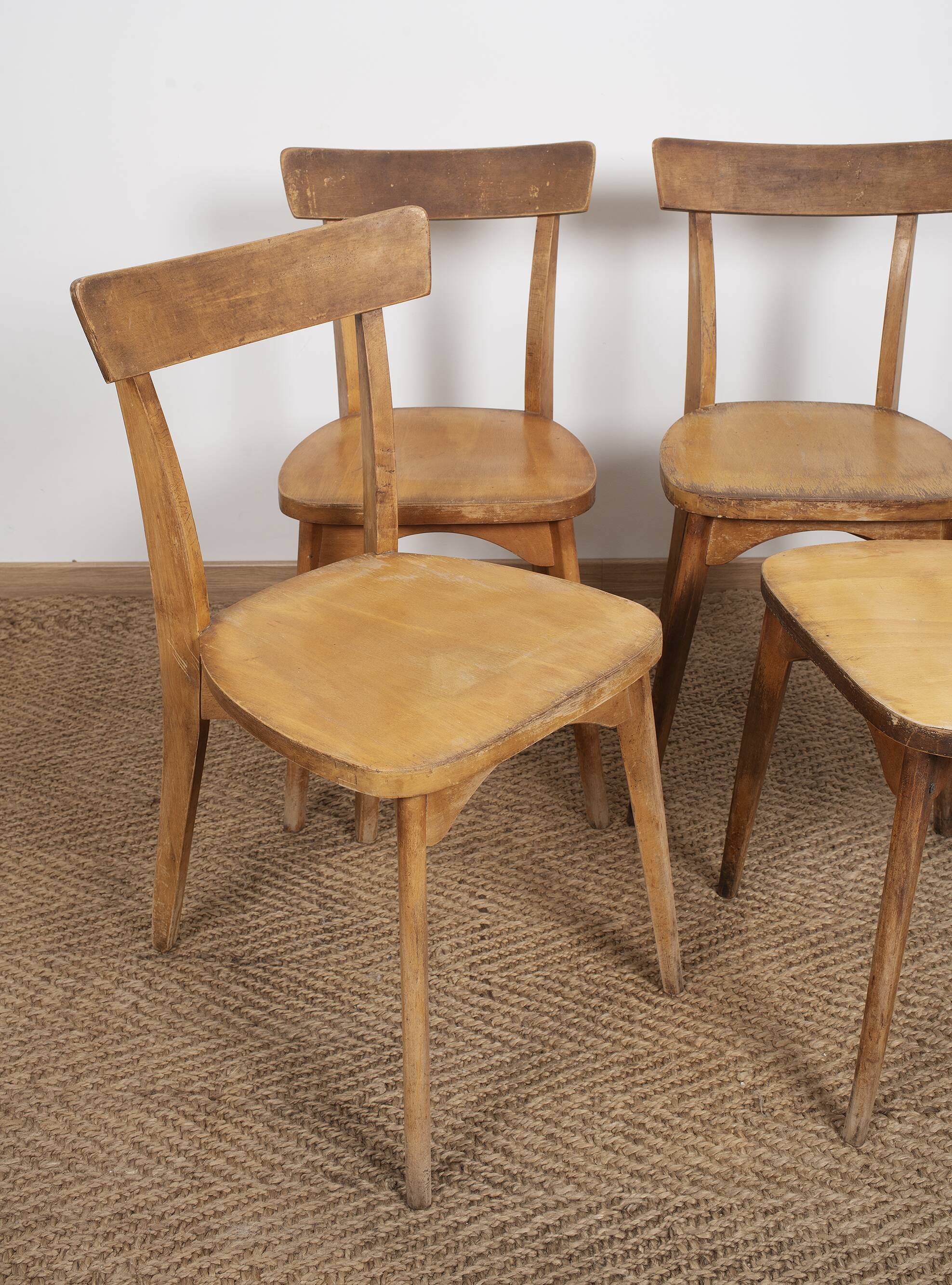Ensemble de 4 chaises de bistrot luterma, estampillées