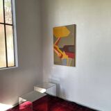 Abstract backhoe canvas