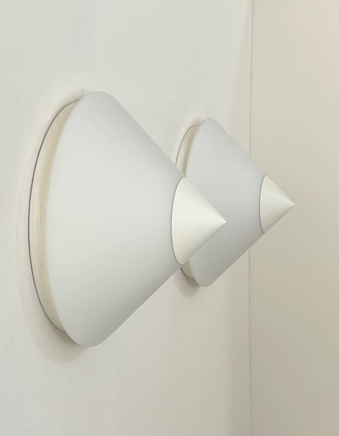 Pair of vintage Limburg wall lights, metal and opaline, Germany 1970