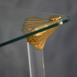 Vintage brass and lucite serving trolley, France 1960s