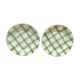 Paire assiettes plates nappe verte