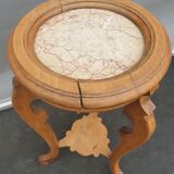 Sellette Art Nouveau Poirier and pink marble