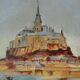Mont Saint Michel Normandy seascape painting signed 57 x 49 cm