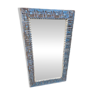 Old Art Nouveau mirror in Burmese teak