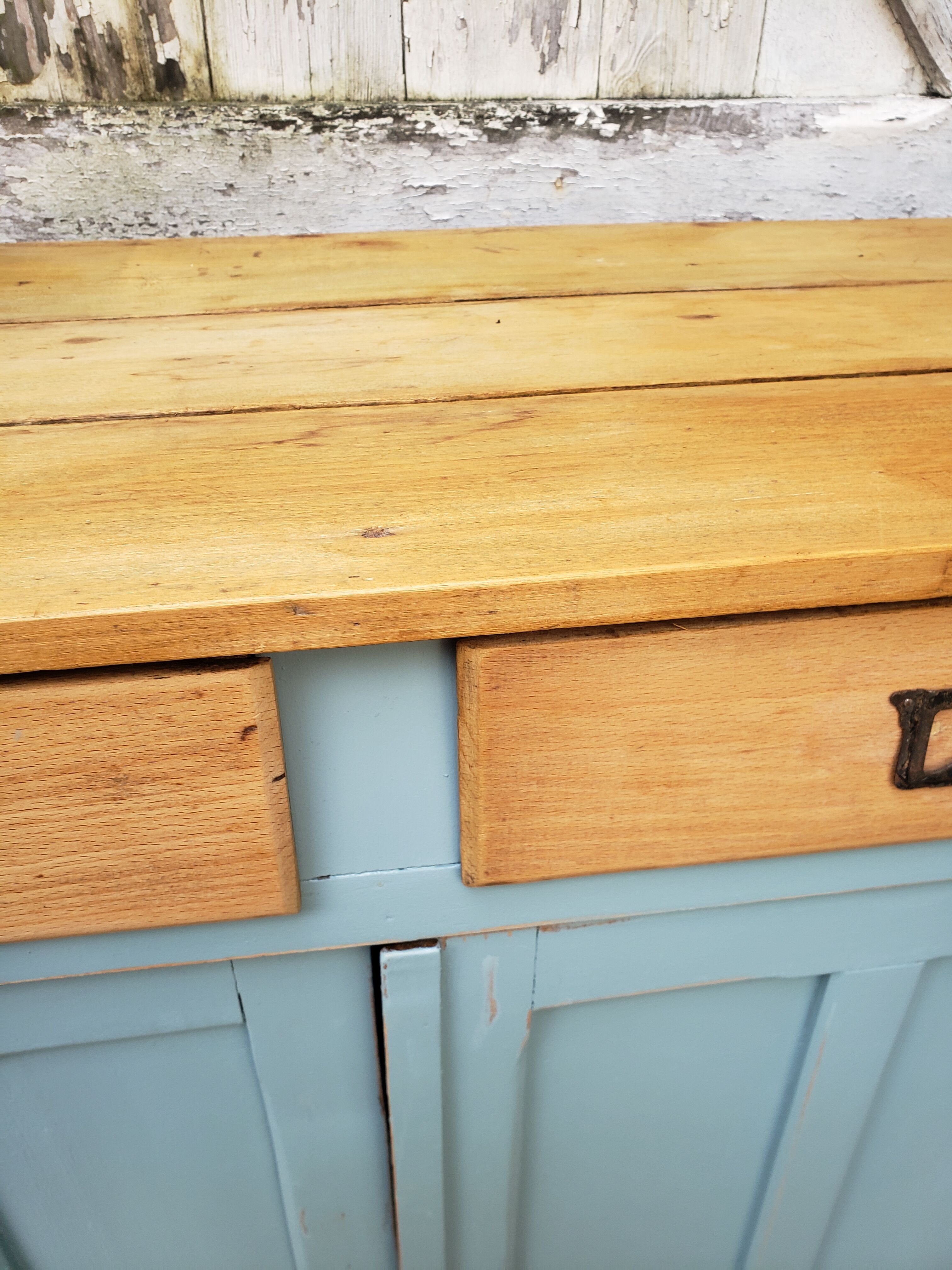 Parisian buffet patina blue old handles