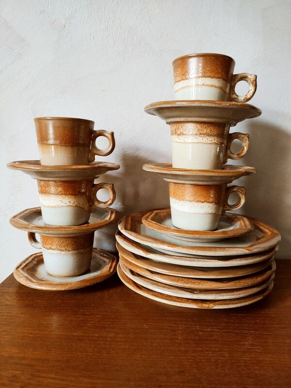 Service à café et dessert en grès west Germany