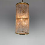 1960s brass & crytal chandelier by Preciosa Glassworks, Czechoslovakia