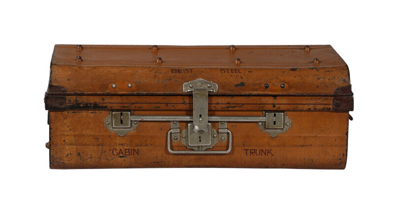 Trunk travel indian metal brown victorian period patina and piece of origin 71x41x26cm