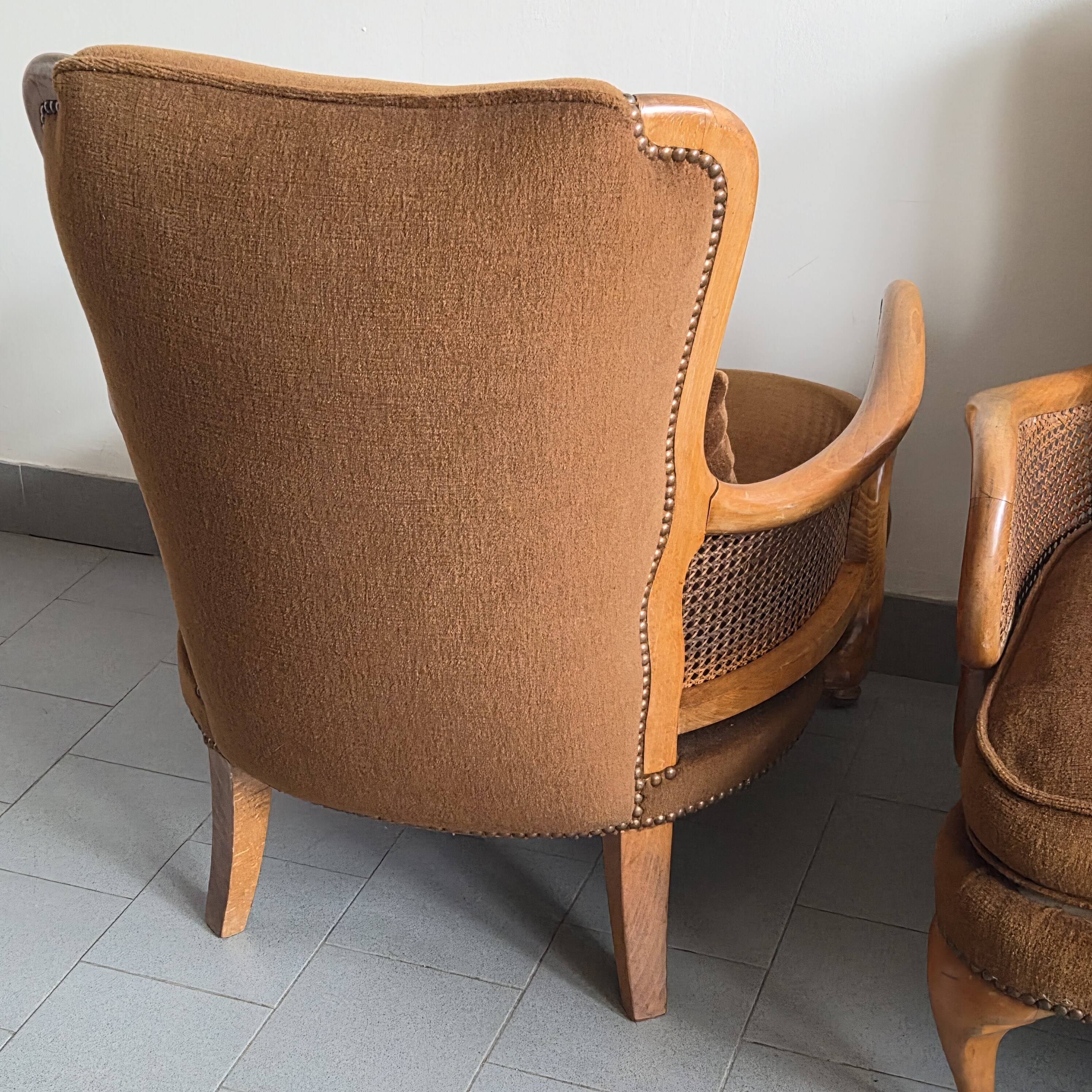 Paire de bergères vintage