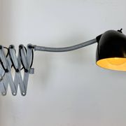Grey Industrial Scissor Wall Lamp from Elektroinstala, 1960s