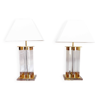 Paire de lampes Hollywood Regency