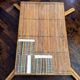 Rattan and ceramic coffee table by Roger Capron
